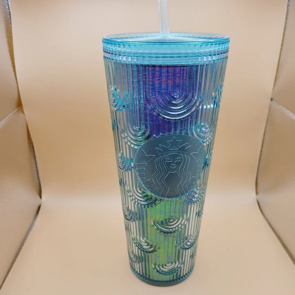 Starbucks Spring 2022 Mermaid Iridescent Holographic Wave Cold‎ Cup Tumbler 24oz
